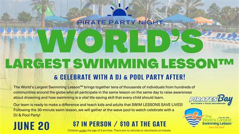 Pirate Party Night: The World’s Largest Swimming Lesson™ with DJ and ...