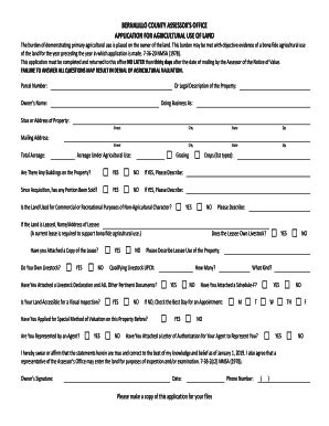 Fillable Online Agricultural Use of Land Form Fax Email Print - pdfFiller