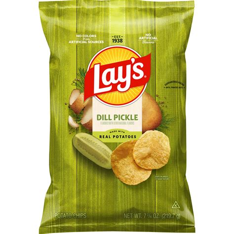 Lay's Dill Pickle Potato Snack Chips, 7.75 oz Bag, Farm-Grown, Cooked ...