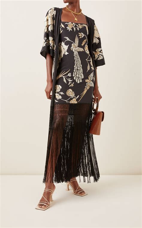 Exclusive Antique Bronze Embroidered Silk Kimono By Johanna Ortiz ...