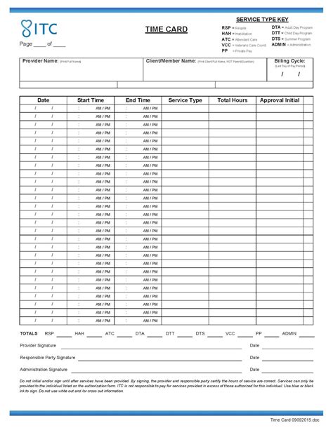 Caregiver Daily Schedule Template