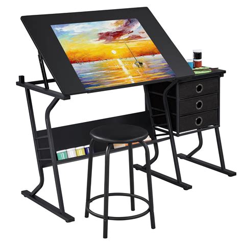 Yaheetech Drafting Table For Adults Artists Drawing Desk Tabletop ...