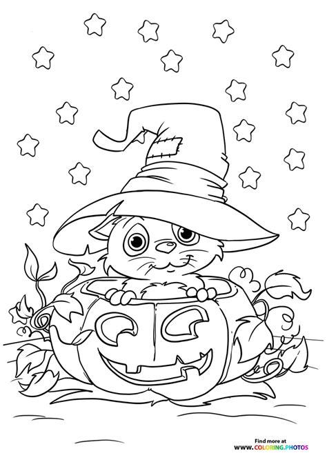 Halloween cats - Coloring Pages for kids | Free and easy print or download