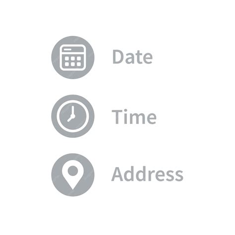 Address date time icons set vector illustration | Premium Vector