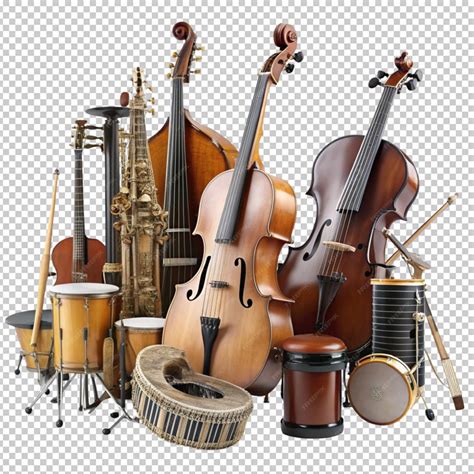 Premium PSD | Different types of classical music instruments