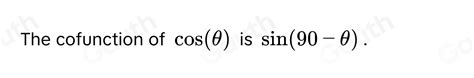 Image result for Cofunction Theorem for Cos