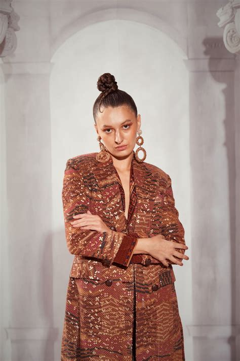 Tangerine Byzantine Print 3pc Set – Nikita Mhaisalkar
