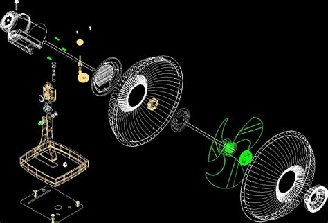 Image result for Desk Fan AutoCAD Exploded-View