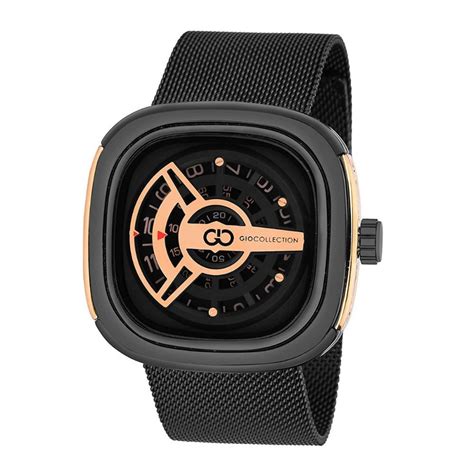 Buy Gio Collection Men's Black Square Analogue Watch Online