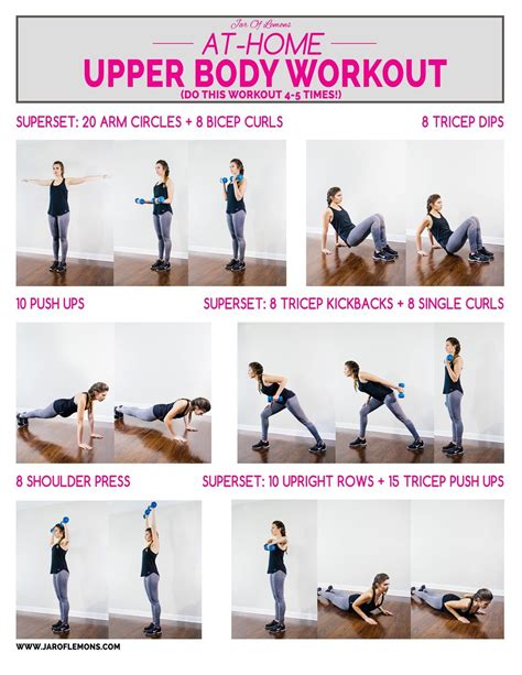 At-Home Upper Body Workout | Upper body home workout, Upper body ...