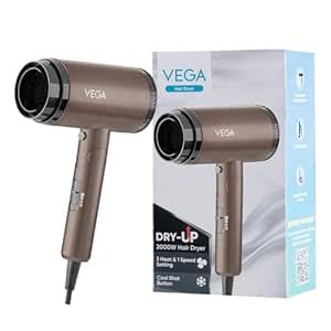 Vega Dry-Up 2000 Watts Hair Dryer For Men & Women with 3 Heat & 1 Speed ...