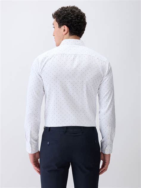 Park Avenue Men White Slim Fit Printed Formal Shirt – MyRaymond