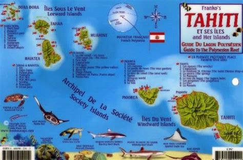 Buy Tahiti & Society Islands Dive Map & Reef Creatures Guide Franko ...