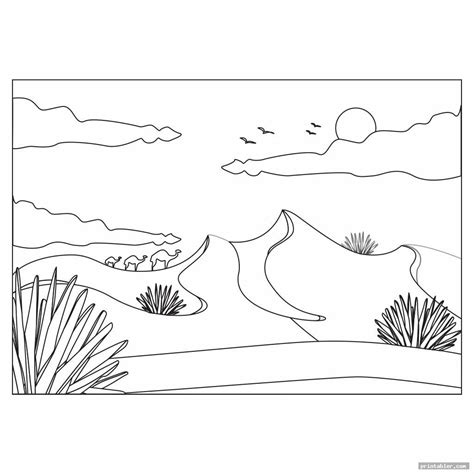 Desert Coloring Pages Printable - Gridgit.com