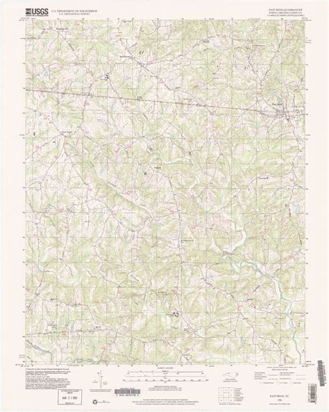 Classic USGS East Bend North Carolina 7.5'x7.5' Topo Map – MyTopo Map Store