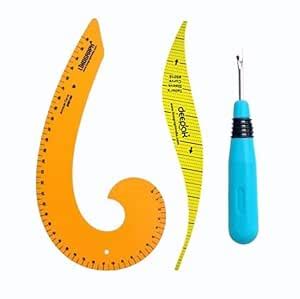 S S Mart Yellow French Curve, Arm Hole Curve Scale, and Seam Ripper ...