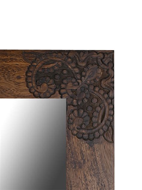 Wooden Engraved Mirror – NEERJA INTERNATIONAL INC