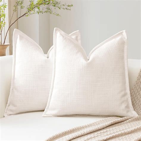 Amazon.com: OTOSTAR Pack of 2 Cream Decorative Pillow Covers 14x14 Inch ...