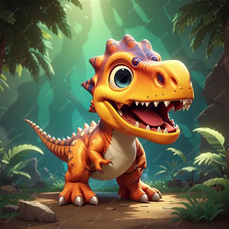 Cute baby tyrannosaurus cartoon vector icon illustration animal ...