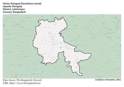 Ramganj Paurashava, Lakshmipur - map of lakshmipur district bangladesh