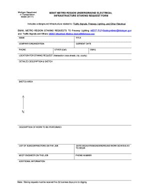 Fillable Online MDOT GRAND REGION UNDERGROUND ELECTRICAL INFRASTRUCTURE ...