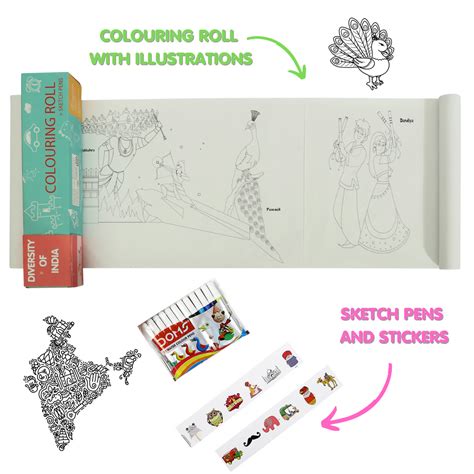 JoGenii | CocoMoco Diversity of India Colouring Roll Sheet for Kids |11 ...