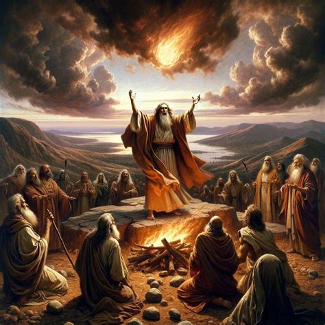 Prophet Elijah at Mount Carmel Matte Canvas Print, Christian Artwork ...