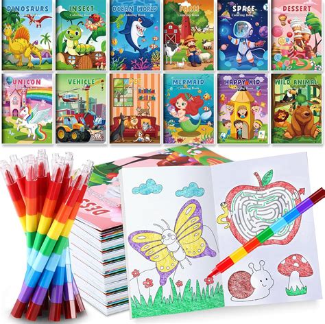 Amazon.com: BenLouis Coloring Books for Kids With Stacking Crayons Set ...