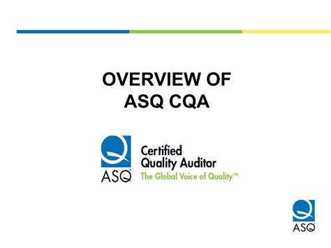 Overview of ASQ Certified Quality Auditor (CQA) | PDF