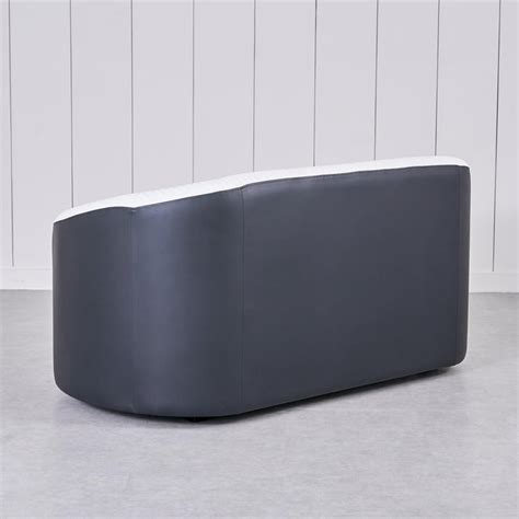 Buy Charlie Faux Leather 2-Seater Sofa with Cushions - Black and White ...