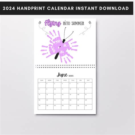 Buy Printable Handprint Art 2024 Calendar Handprint Keepsake From Child ...