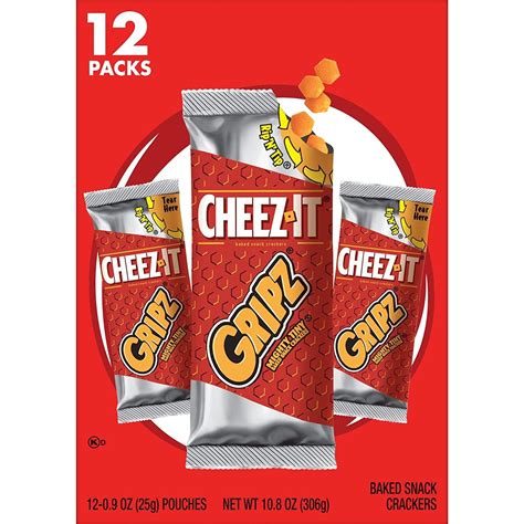 Cheez-It Gripz Original Tiny Baked Snack Cheese Crackers - 10.8oz Box ...