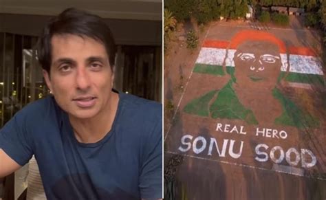 सोनू सूद के लिए फैन ने बनाई इतनी बड़ी तिरंगा रंगोली, शुक्रिया कहने के ...