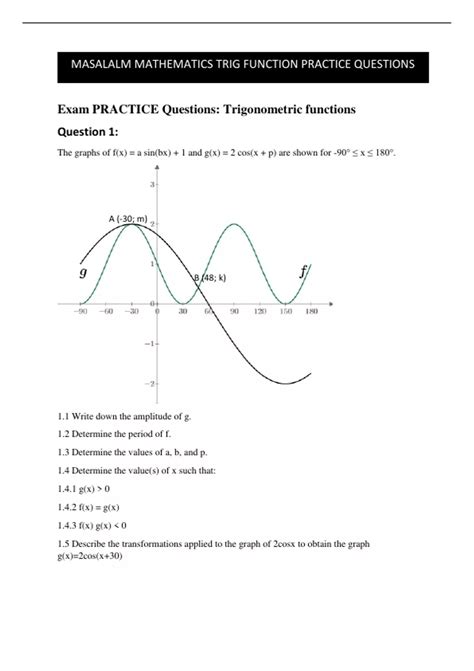 Trigonometric Functions Grade 12 的图像结果