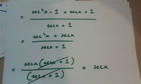 How do you prove tan^2x/(Secx+1)+1 = secx? | Socratic