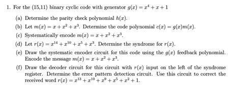 Image result for Finding Generator Matrix in Cyclic Code