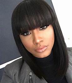 Black Hairstyles Bob With Bangs by 15 Best Of Bob Hairstyles For Black With Sleek Bangs Black Hairstyles Bob With Bangs