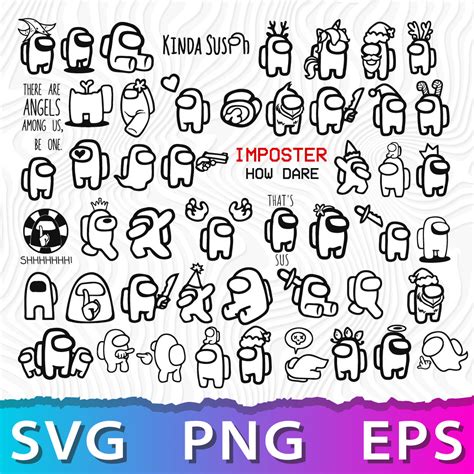 Among Us Outline SVG, Among Us Bundle, Among Us SVG Black An | Inspire Uplift
