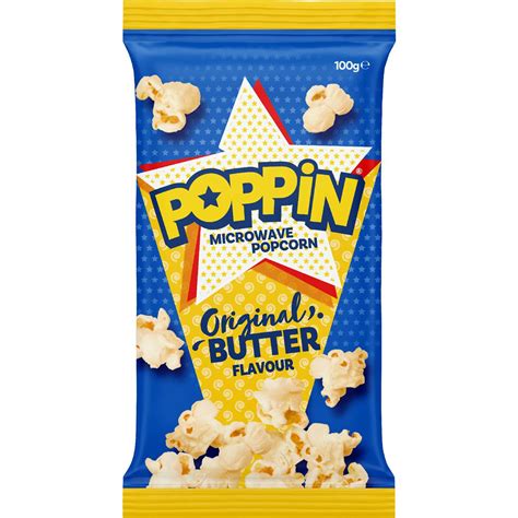 Calories in Poppin Microwave Popcorn Butter Flavour Calorie Counter ...