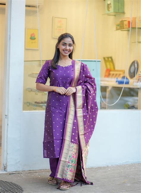 AL 533 Premium Silk Kurta set with Paithani duppatta – Anvi The Label