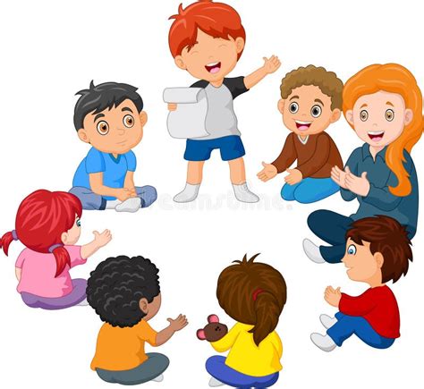 Teacher Children Sitting Circle Stock Illustrations - 74 Teacher ...