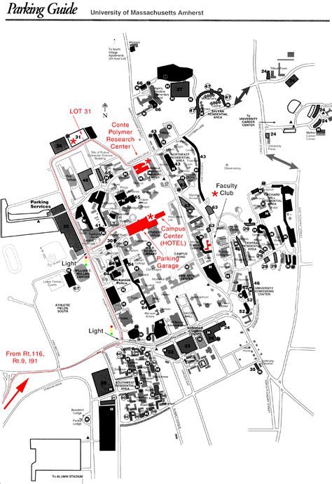 University of Massachusetts Amherst Parking Map - Amherst Massachusetts ...