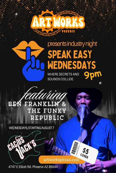Speakeasy Wednesday feat. Ben Franklin & the Funky Republic at Cactus Jacks!, Cactus Jack's ...
