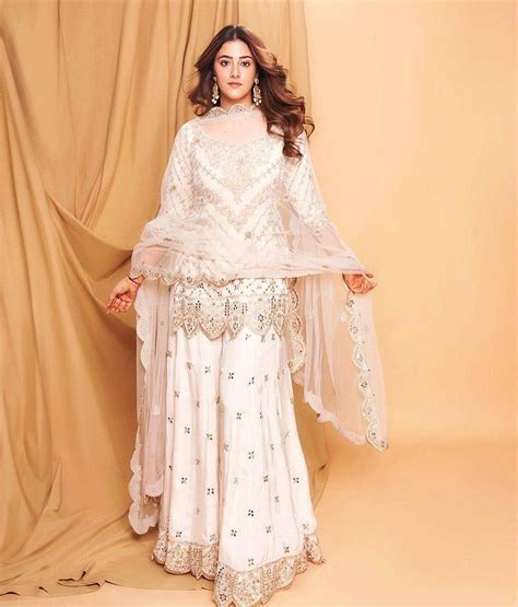 LC 1193 WHITE COLOUR GEORGETTE WITH SEQUENCE EMBROIDERY WORK WEDDING ...