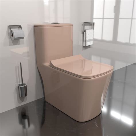 B Backline Ceramic Western Toilet One-Piece Commode Pink Color S-Trap