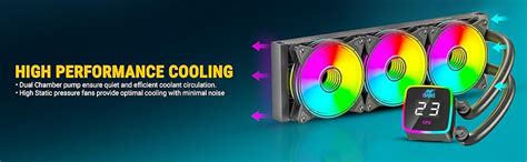 Ant Esports ICE Flow 360 ARGB 360mm ARGB Liquid Cooler/AIO with Display ...