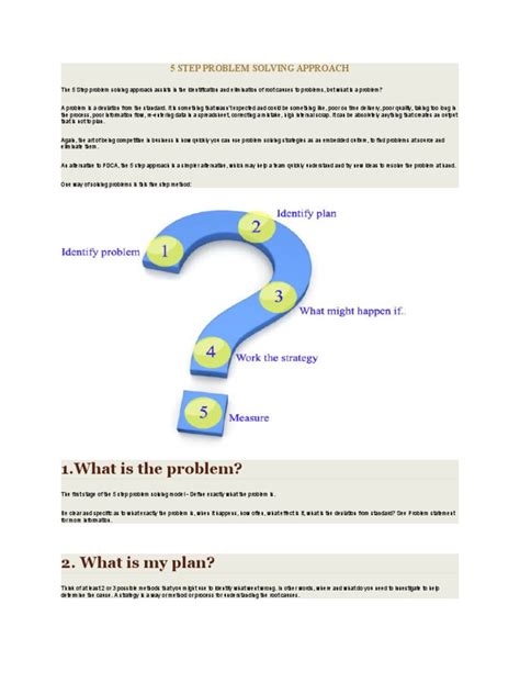 Image result for 5 Step Problem Solving Process