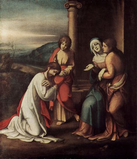 Departure of Christ from Mary, with Mary and Martha, the sisters of ...