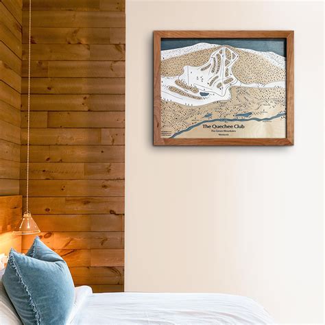 The Quechee Club, VT Ski Trail Map Art | Wood Mountain Art