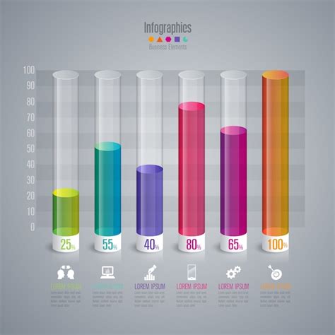 Elementos de gráfico de barras coloridas para a apresentação | Vetor ...